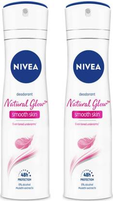 NIVEA Natural Glow smooth skin 150ml deo Set of 2 Deodorant Spray  -  For Men & Women