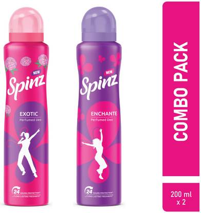 Spinz Exotic & Enchante Perfumed Deodrants For Women | Combo Pack (200ml + 200ml) Deodorant Spray  -  For Women