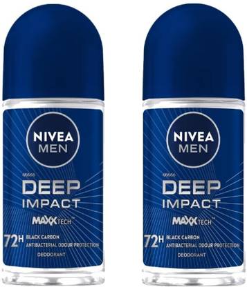 NIVEA Men Deep Impact Deodorant Roll-On 50ML Each (Pack of 2) Deodorant Roll-on  -  For Men