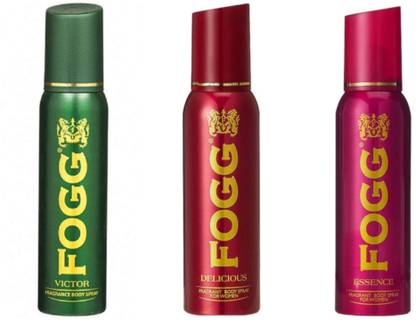 FOGG Victor 120 ML , Delicious 120 ML & Essence 120 ML Perfume Body Spray  -  For Men & Women