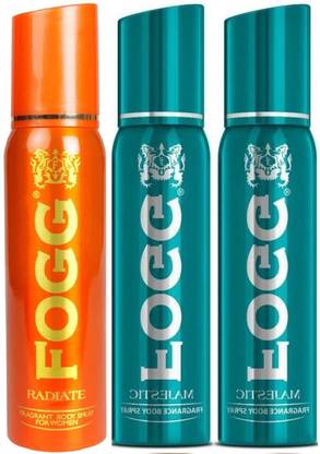FOGG Regular Deo Combo Pack of 3 (Radiate + Majestic + Majestic 360ml) Body Spray Deodorant Spray  -  For Men & Women