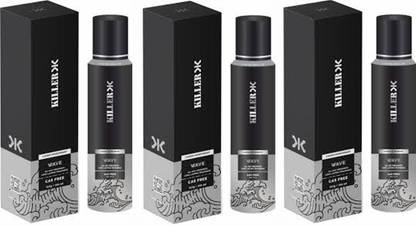 KILLER Wave Liquid Deodorant 150ML Each (Pack of 3) Perfume Body Spray - For Men & Women (450 ml, Pack of 3) Deodorant Spray - For Men & Women
