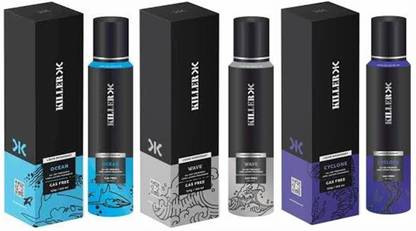 KILLER ocean, wave, cyclone Deodorant Spray - For Men (150 ml, Pack of 3) Body Spray  -  For Men & Women