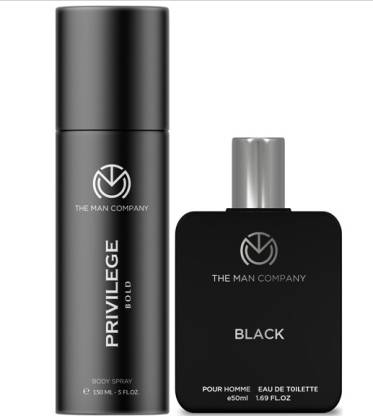 THE MAN COMPANY Black & Bold Perfume Duo – 150 ml, 50 ml Body Spray  –  For Men  (200 ml, Pack of 2)