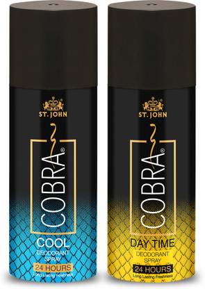 ST.JOHN Cobra Deo Daytime and Cool Long lasting 150ML each Deodorant Spray  -  For Men & Women