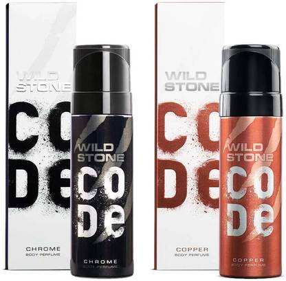 Wild Stone CODE Chrome & Copper (150 ml each) Perfume Body Spray  -  For Men
