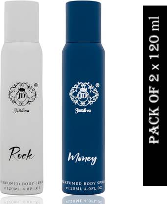 Just Diva ROCK & MONEY LONG LASTING NO GAS Deodorant FOR MEN 240 ML , PACK OF 2) Deodorant Spray  -  For Men