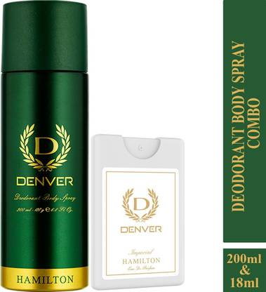 DENVER Hamilton 180 ml & Imperial Pocket 18 ml Body Spray  -  For Men