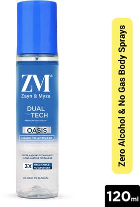 ZM Zayn & Myza Dual Tech Oasis, Premium Deodorant No Alcohol Deodorant Spray  -  For Men & Women