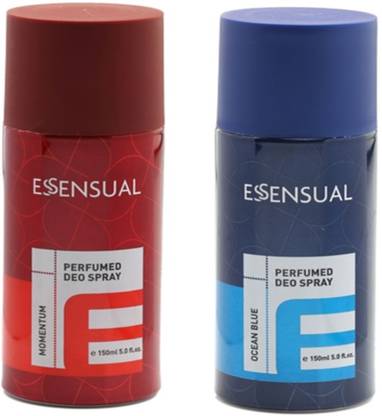 Modicare Essensual Pocket Perfume For Men - Ocean Blue & Momentum Perfume Body Spray - For Men