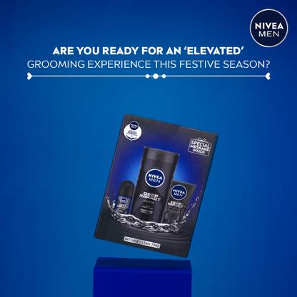 NIVEA Combo, Gift Hamper for Men, With Body Wash, Face Wash & Roll On, Cleanser Deo Deodorant Roll-on  -  For Men