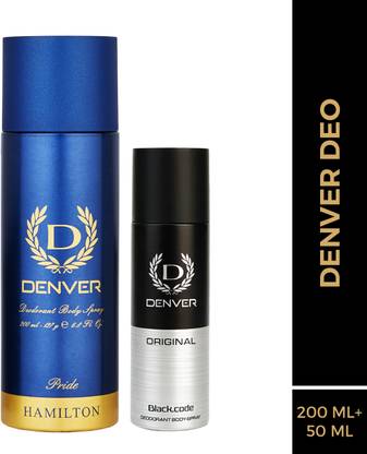 DENVER Pride Body Deo 200 ml & Black.code Nano 50 ml Deodorant Spray  -  For Men