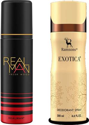Real Man Fresh Mood 150ML_EXOTICA DEODORANT SPRAY - 200 ML Deodorant Spray  -  For Men & Women
