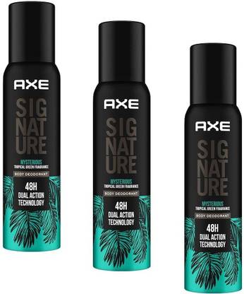 AXE SIGNATURE MYSTERIOUS PERFUME BODY SPRAY EACH 122ML Set of_3 Perfume Body Spray  -  For Men & Women