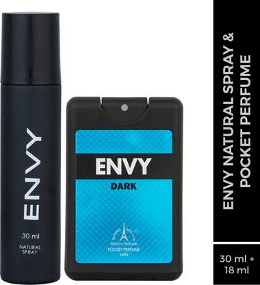 Envy Natural Spray and Dark Pocket Perfume (30 ml + 18 ml) Perfume Body Spray  -  For Men