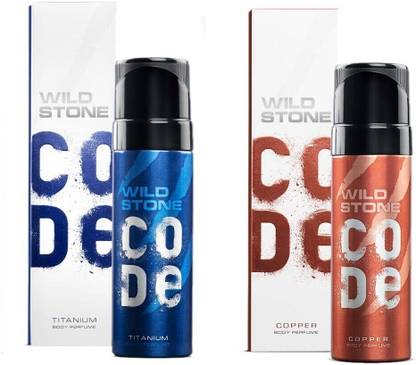 Wild Stone CODE Copper & Titanium Perfume (120 ml each) Body Spray  -  For Men
