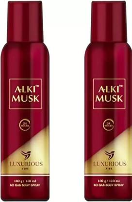alki musk LUXURIOUS FIRE NO GAS BODY SPRAY 120 ML Body Spray  -  For Men & Women