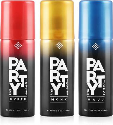 RIYA Party Wear Mauj, Monk & Hyper | Long-Lasting Fragrance - (40ml Each) Perfume Body Spray  -  For Men