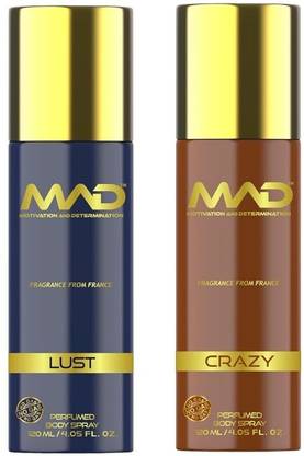 mad Motivation And Determination Crazy & Insane Fragrance Deodorant Combo Deodorant Spray  -  For Men & Women