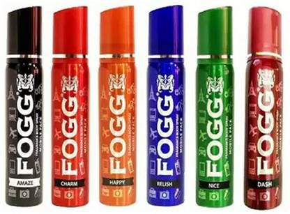 FOGG CHARM, HAPPY, DASH, NICE & RELISH 25ml Deodorant Spray Pack of 6 Deodorant Spray  -  For Men & Women