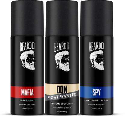 BEARDO Spy, Mafia & Don Most Wanted Perfume Deo Body Spray Combo |Strong & Long Lasting Body Spray  -  For Men