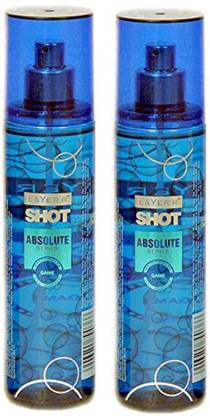 LAYER'R Shot Absolute Series Game Perfume Body Spray Pack of 2 Combo (135ML each) Perfume Body Spray  -  For Men