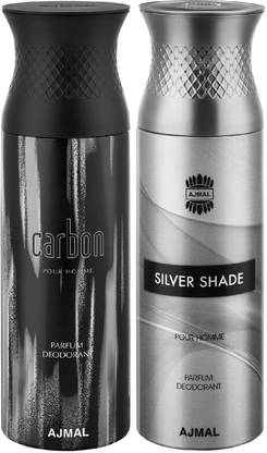 Ajmal Carbon & SilverShade Deodorants Deodorant Spray - For Men (400 ml, Pack of 2) Deodorant Spray  -  For Men