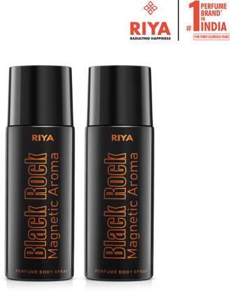RIYA Black Rock Body Spray Deodorant For Men Pack Of 2 150 Ml Each Deodorant Spray  -  For Men