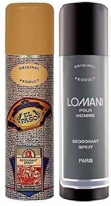 LOMANI EL PASO AND POUR HOMME PACK OF 2 Body Spray - For Men & Women