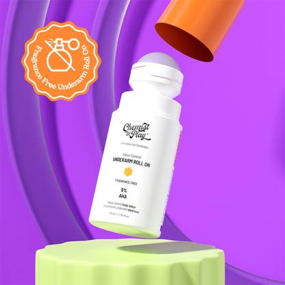 Chemist at Play 5% AHA Underarm Roll On | Lactic Acid for Dark & Pigmented Skin - Fragrance Free Deodorant Roll-on  -  For Men & Women