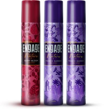 Engage Nature Deo: 2 French Garden & 1 Berry Bloom (150ml X 3) Deodorant Spray  -  For Women