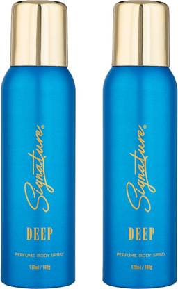 Signature Golden Deep Long Lasting Fragrance Skin Friendly (120ML Each) Combo Perfume Body Spray - For Men & Women