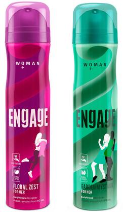 Engage Deo Combo 1 Floral Zest 150ml & 1 Garden Mystique 150ml Deodorant Spray  -  For Women