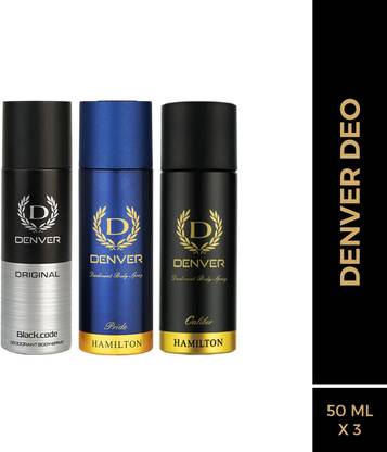 DENVER Pride, Black.code Original & Caliber Nano Deodorant Spray  -  For Men