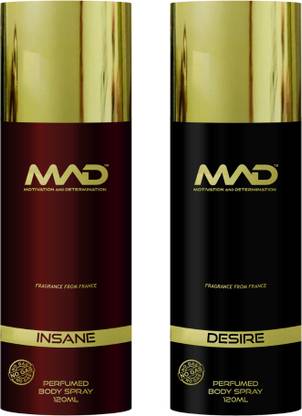 mad Motivation And Determination Insane & Desire Fragrance Deodorant Combo Deodorant Spray  -  For Men & Women
