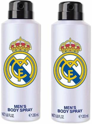 Real Madrid PACK OF 2 PCS ORIGINAL WHITE DEODORANT SPRAY FOR MEN OSSUM HIGH QUALITY, WITHOUT GAS, ACTIVENESS AND LONG LASTING, IMPORTED BRAND Body Spray  -  For Men