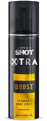Layer'r Shot Xtra Boost Body Spray (120ml) Deodorant Spray  -  For Men & Women
