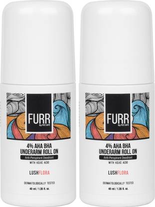 FURR 4% AHA BHA Underarm Roll-On with Long-Lasting Lush Flora Fragrance Deodorant Roll-on  -  For Men & Women