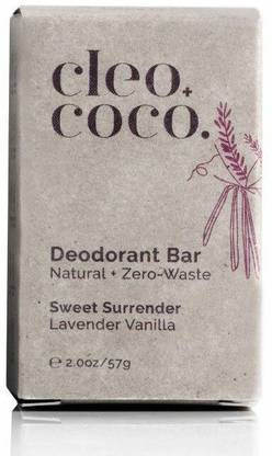 cleo+coco Zero Waste Deodorant Bar - Lavender Vanilla Deodorant Stick  -  For Men & Women