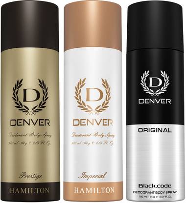 DENVER Black Code, Imperial & Prestige Body Spray  -  For Men