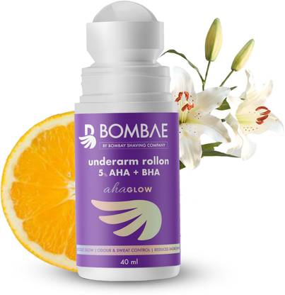 BOMBAE 5% AHA+BHA underarm roll on | Glowing underarms and all-day odour control Deodorant Roll-on  -  For Men & Women