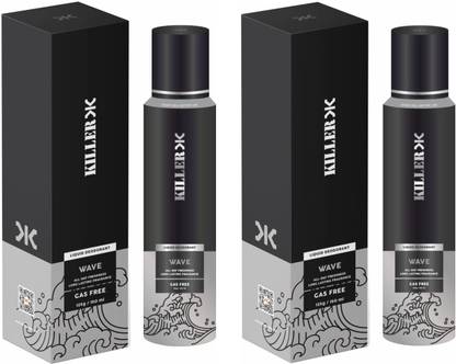 KILLER Wave Liquid Deodorant 150ML Each (Pack of 2) Perfume Body Spray - For Men & Women (300 ml, Pack of 2) Deodorant Spray - For Men & Women