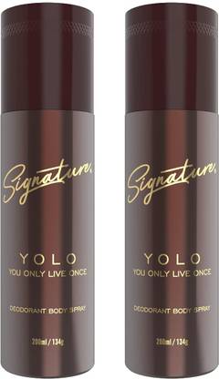 Signature Yolo Long Lasting Fragrance Skin Friendly (200ML Each) Combo Deodorant Body Spray  -  For Men