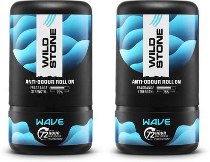 Wild Stone Wave Anti-Odour Roll On | Up to 72-Hour Odour Control |Long-Lasting Freshness Deodorant Roll-on  -  For Men