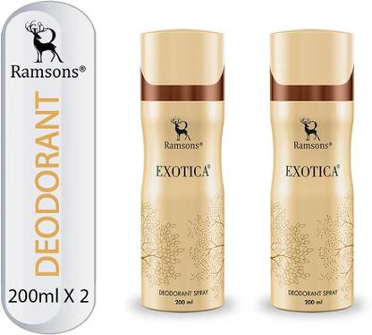 RAMSONS EXOTICA. PACK OF 2 Deodorant Spray - For Men & Women