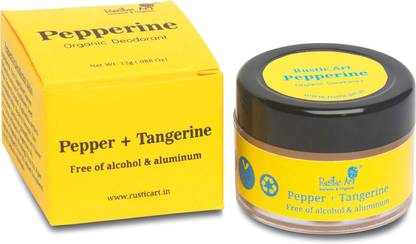 RUSTIC ART Organic Deodorant Balm with Vitamin E | Vegan, Unisex | (Pepperine) Deodorant Cream - For Men & Women