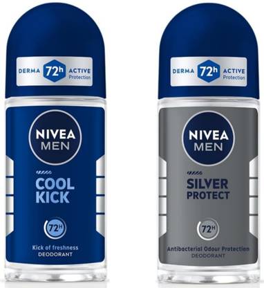 NIVEA Rollon 50ml - Cool Kick & Silver Protect Deodorant Roll-on  -  For Men & Women