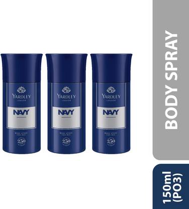 Yardley London Navy Body Spray For Men 150ml Deodorant Spray  -  For Men