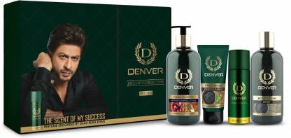 DENVER Combo Of Onion Shampoo, Detox Body Wash, Deep Cleanse Face Wash & Nano Deo Deodorant Spray  -  For Men