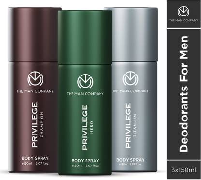 THE MAN COMPANY Champion, Hero & Titanium Privilege Deodorant for Men Body Spray  -  For Men